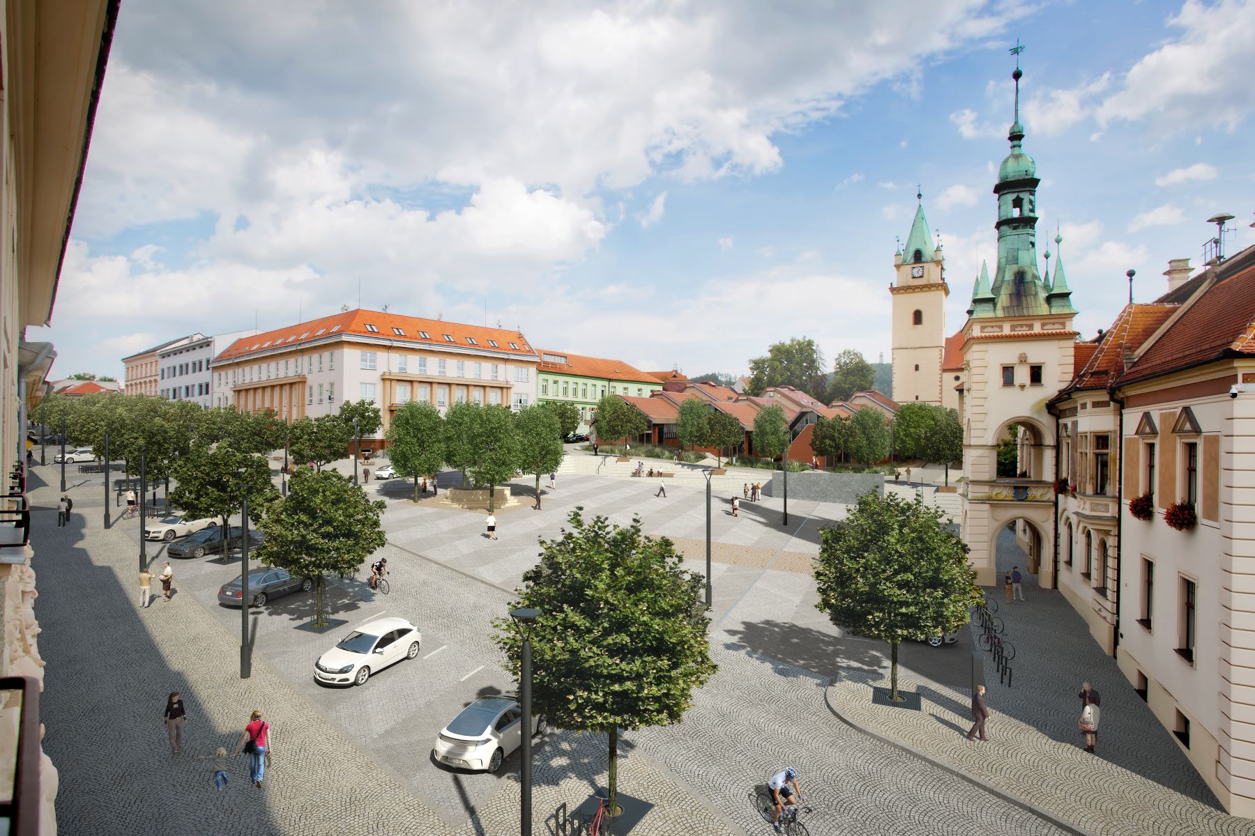 Revitalization of the square Náměstí Míru in Tišnov - 2nd place